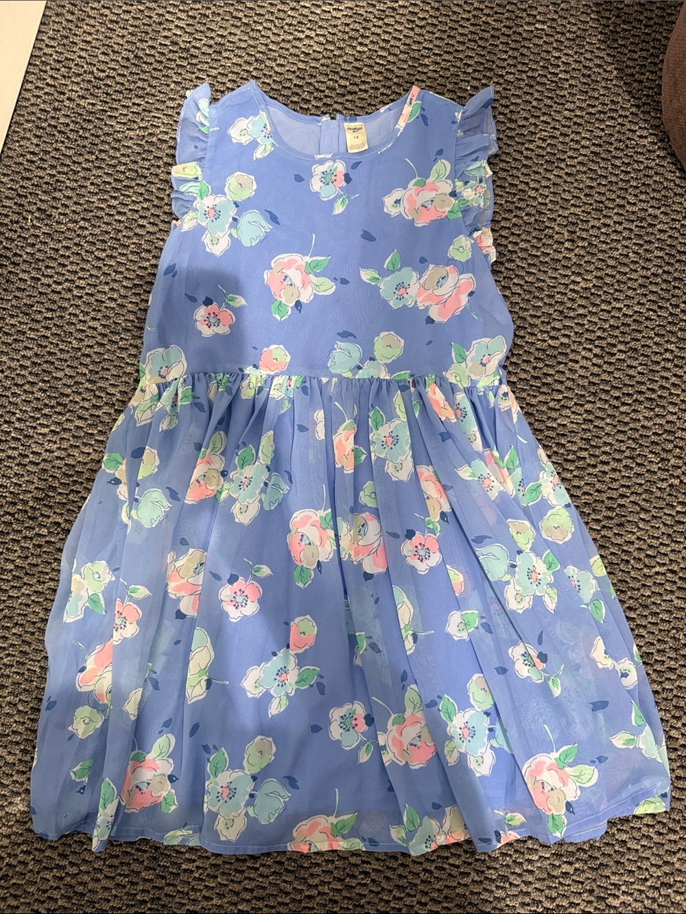 OshKosh B'gosh Lavender Blue Floral Ruffle Dress